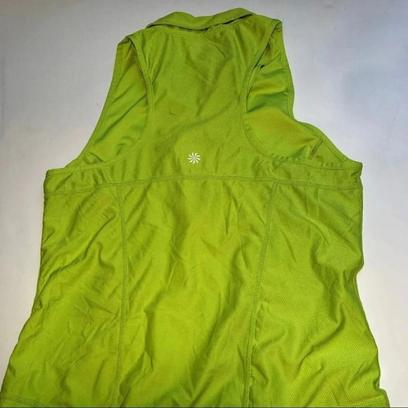 Athleta Chartreuse 1/4 Zip Sleeveless Tank Sz L - Picture 5 of 8